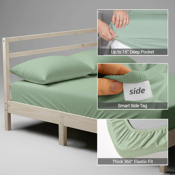 Luxury 800 Thread Count 100% Cotton Fitted Sheet - USA KING