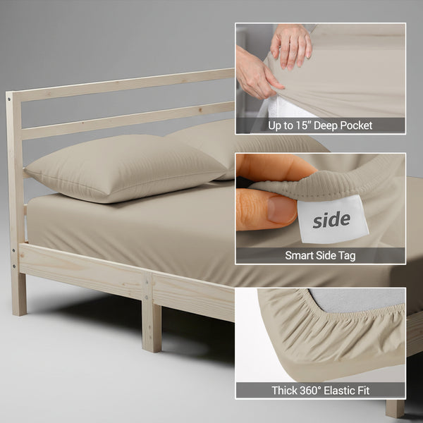 Luxury 800 Thread Count 100% Cotton Fitted Sheet - USA KING