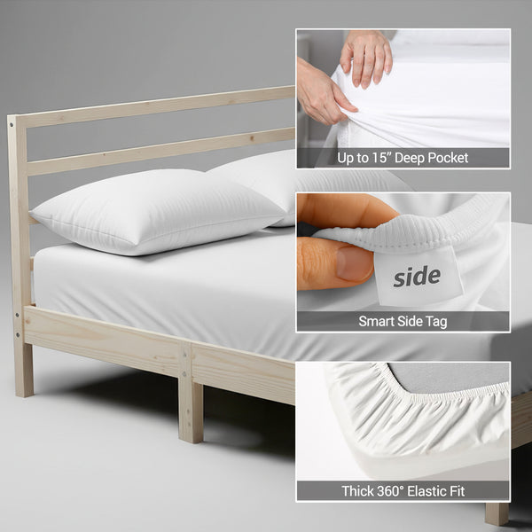 Luxury 800 Thread Count 100% Cotton Fitted Sheet - USA KING