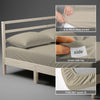 Cotton percale single size simply taupe fitted sheet with 40 cm deep pocket 360 all around elastic and SmartSide tag