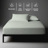 Cascade Stripe Green double 400 thread count fitted sheet mercerized combed cotton smooth and lightweight