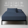 Single size dark blue 1000 thread count fitted sheet durable thickly woven 5 star luxury feel with soft and smooth touch
