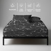 Small single marble black 400 thread count fitted sheet mercerized combed cotton smooth and lightweight