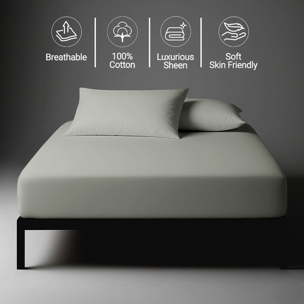 Eu single size silver 1000 thread count fitted sheet durable thickly woven 5 star luxury feel with soft and smooth touch