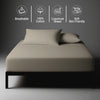 Simply taupe EU single size deep fitted sheet 600 thread count mercerized combed cotton smooth soft luxurious sheen