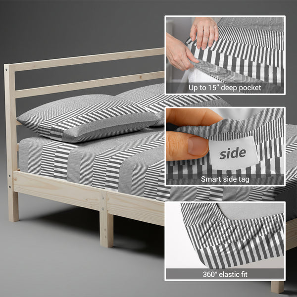 Premium 400 Thread Count 100% Cotton Fitted Sheet - USA QUEEN