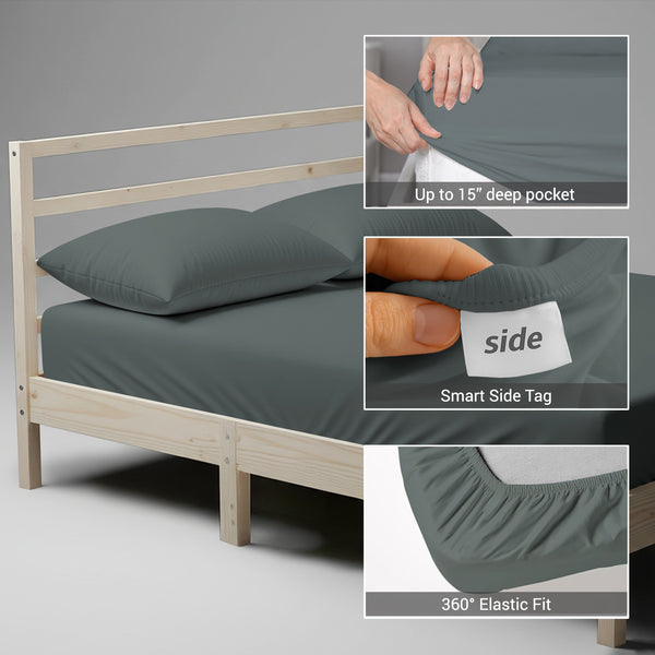 Royale 1000 Thread Count 100% Cotton Fitted Sheet - USA QUEEN