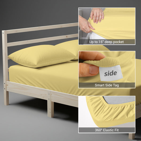 Royale 1000 Thread Count 100% Cotton Fitted Sheet - USA QUEEN