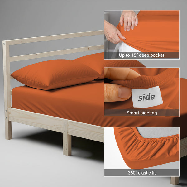 Premium 400 Thread Count 100% Cotton Fitted Sheet - USA CALIKING