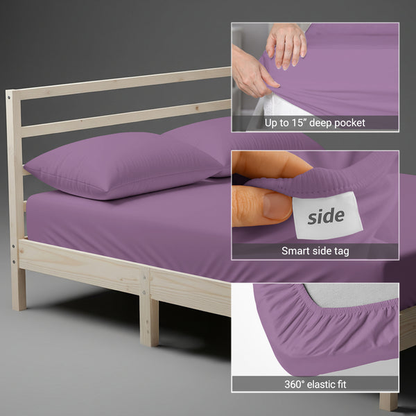 Premium 400 Thread Count 100% Cotton Fitted Sheet - USA QUEEN