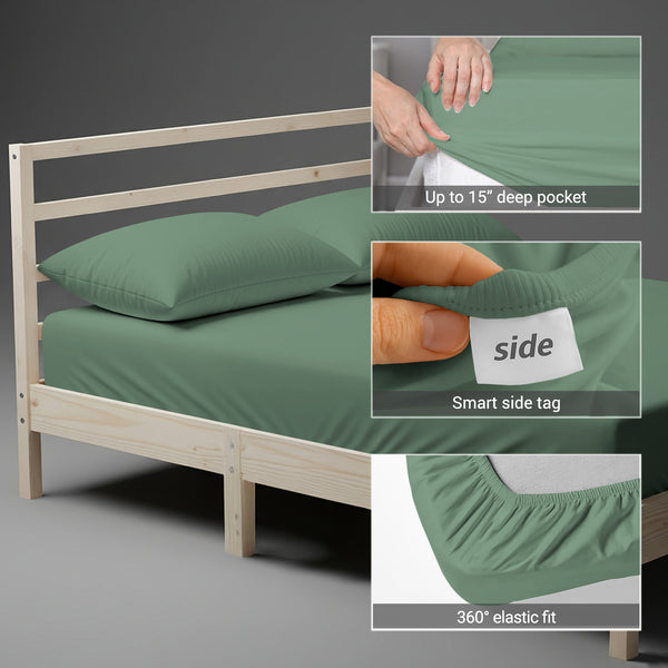 Premium 400 Thread Count 100% Cotton Fitted Sheet - USA KING