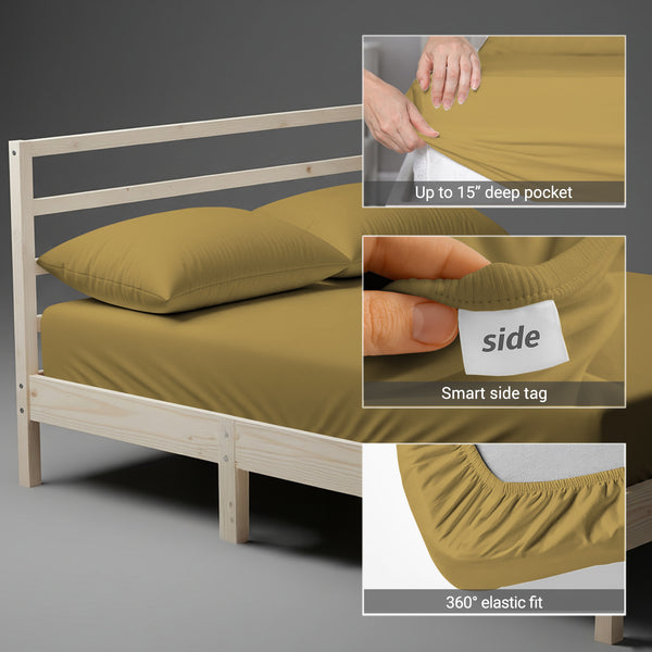 Premium 400 Thread Count 100% Cotton Fitted Sheet - USA CALIKING