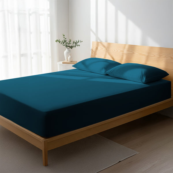 Premium 400 Thread Count 100% Cotton Fitted Sheet - USA QUEEN