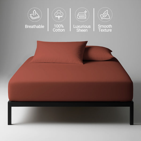 Premium 400 Thread Count 100% Cotton Fitted Sheet - USA CALIKING