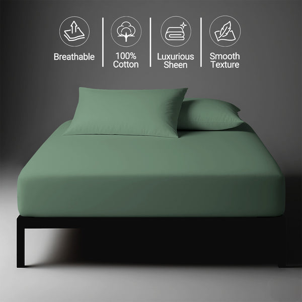 Premium 400 Thread Count 100% Cotton Fitted Sheet - USA KING