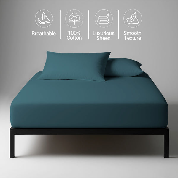 Premium 400 Thread Count 100% Cotton Fitted Sheet - USA QUEEN