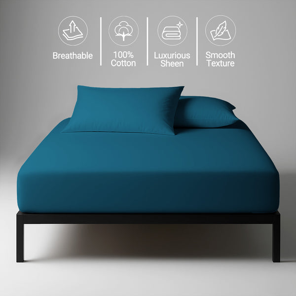 Premium 400 Thread Count 100% Cotton Fitted Sheet - USA KING