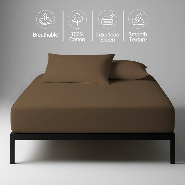 Premium 400 Thread Count 100% Cotton Fitted Sheet - USA KING