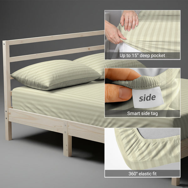 Premium 300 Thread Count 100% Cotton Fitted Sheet - USA FULL