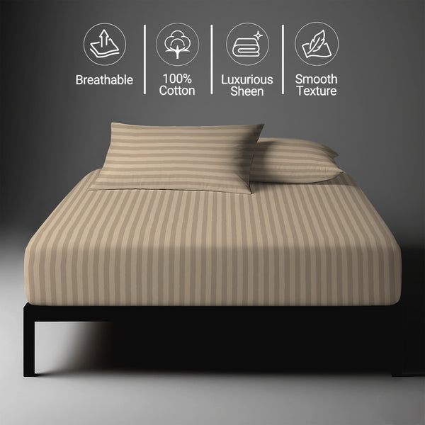 Premium 300 Thread Count 100% Cotton Fitted Sheet - USA FULL