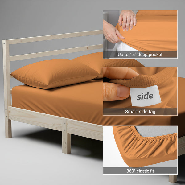 Premium 400 Thread Count 100% Cotton Fitted Sheet - USA FULL