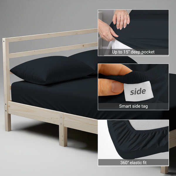 Premium 400 Thread Count 100% Cotton Fitted Sheet - USA KING