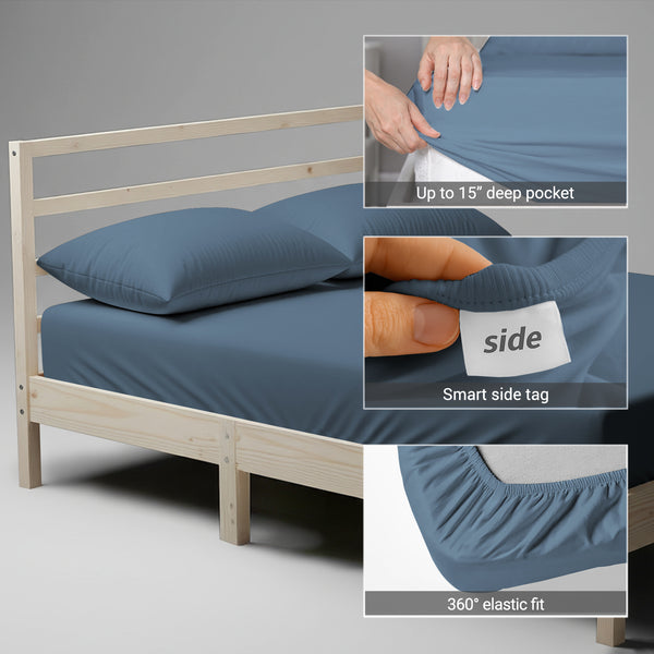 Premium 400 Thread Count 100% Cotton Fitted Sheet - USA CALIKING