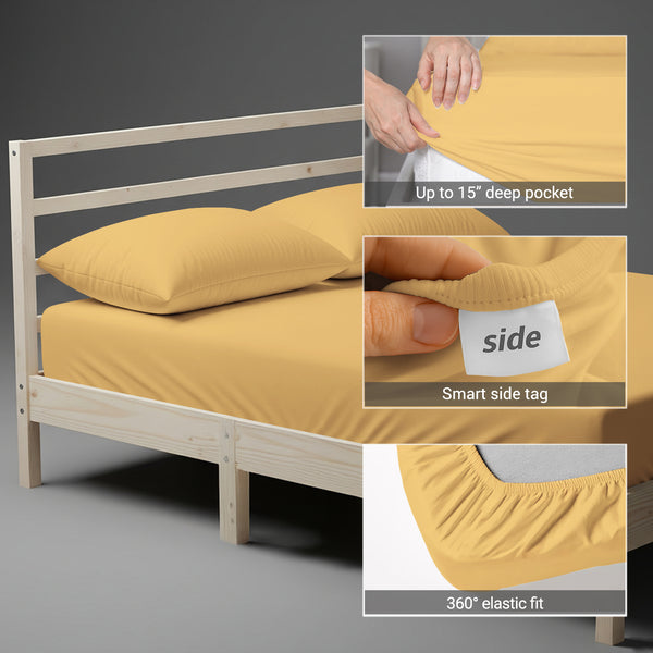 Premium 400 Thread Count 100% Cotton Fitted Sheet - USA FULL