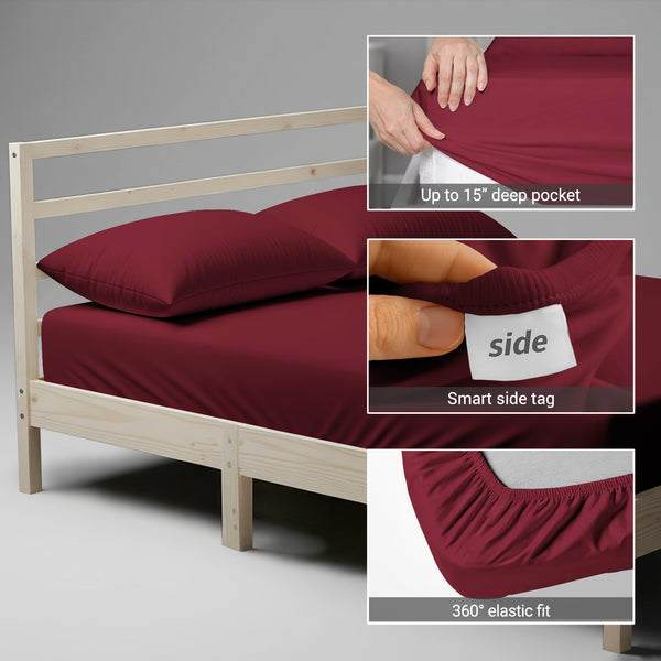 Deluxe 600 Thread Count 100% Cotton Fitted Sheet - USA FULL