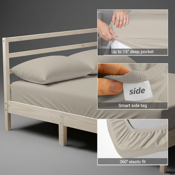 Premium 400 Thread Count 100% Cotton Fitted Sheet - USA KING