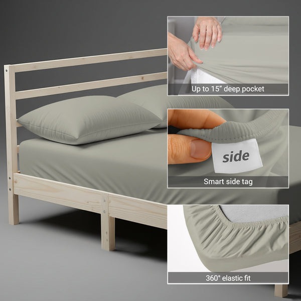 Premium 400 Thread Count 100% Cotton Fitted Sheet - USA CALIKING