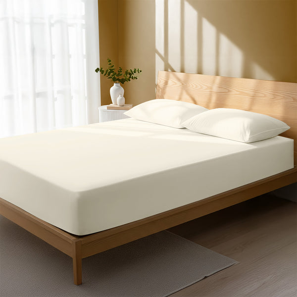 Deluxe 600 Thread Count 100% Cotton Fitted Sheet - USA QUEEN