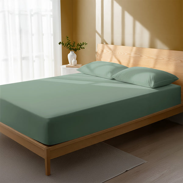 Deluxe 600 Thread Count 100% Cotton Fitted Sheet - USA QUEEN