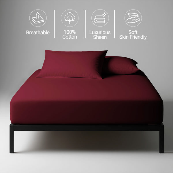 Deluxe 600 Thread Count 100% Cotton Fitted Sheet - USA FULL