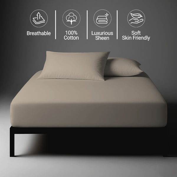 Deluxe 600 Thread Count 100% Cotton Fitted Sheet - USA KING