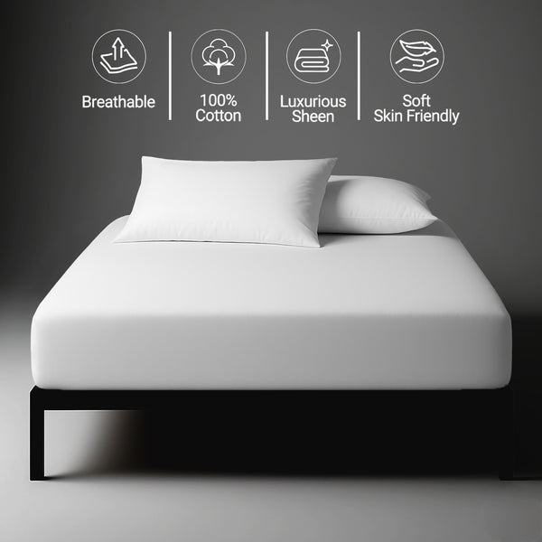 Deluxe 600 Thread Count 100% Cotton Fitted Sheet - USA FULL