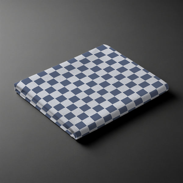 Pizuna Linens Smart Checks Navy king size cotton flat sheet 400 thread count soft and breathable