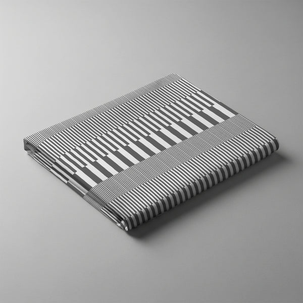 Pizuna Linens Cascade Stripe Grey king size cotton flat sheet 400 thread count soft and breathable