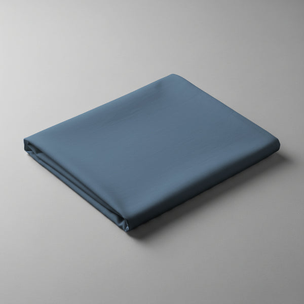 Pizuna Linens Dusty Blue super king size cotton flat sheet 400 thread count soft and breathable