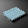 Folded Pizuna Linens baby blue double size cotton flat sheet 600 thread count soft and dense structure