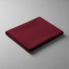 Folded Pizuna Linens rio red double size cotton flat sheet 600 thread count soft and dense structure