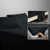 400 thread count Black cotton flat sheet super king size with 5cm piped hem oversized for easy tuck in