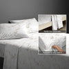400 thread count Carrara Marble Taupe cotton flat sheet king size with 5cm piped hem oversized for easy tuck in