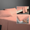 400 thread count Coral Pink cotton flat sheet king size with 5cm piped hem oversized for easy tuck in