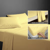 400 thread count Mellow Yellow cotton flat sheet super king size with 5cm piped hem oversized for easy tuck in