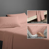 400 thread count Misty Rose cotton flat sheet super king size with 5cm piped hem oversized for easy tuck in
