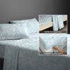 400 thread count simply floral blue cotton flat sheet double size with 5cm piped hem oversized for easy tuck in