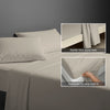 400 thread count Simply Taupe cotton flat sheet super king size with 5cm piped hem oversized for easy tuck in