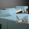 600 thread count baby blue cotton flat sheet double size with 5cm piped hem oversized for easy tuck in