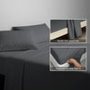 600 thread count dark grey cotton flat sheet double size with 5cm piped hem oversized for easy tuck in